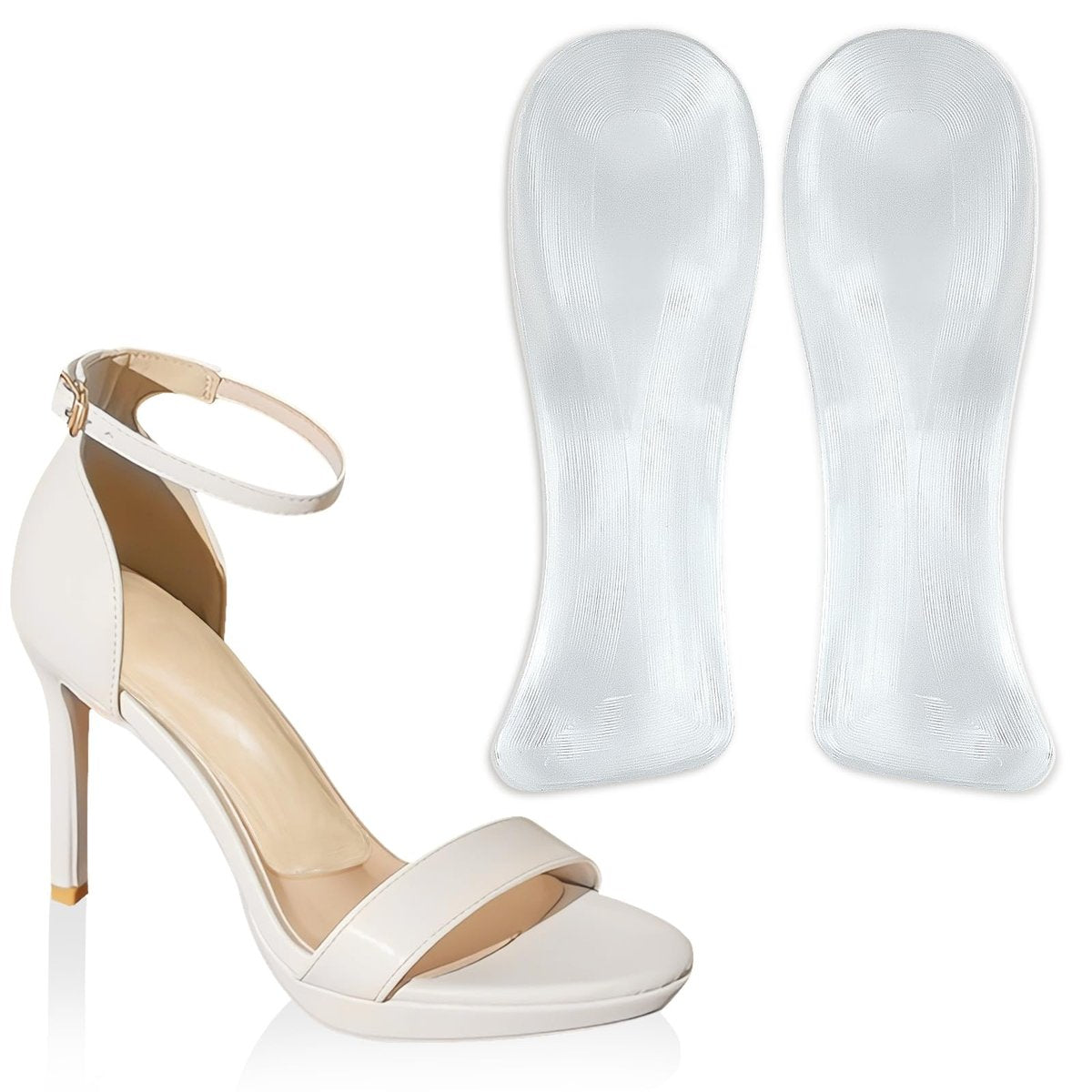 Ferseneinlagen für Frauen – Gewichtsverlagernde Einlegesohlen für High Heels, Gel-Polster zur Fußschmerzlinderung (Groß – US 10-11,5 Damenschuhe)