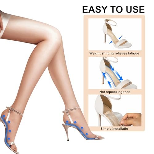 Ferseneinlagen für Frauen – Gewichtsverlagernde Einlegesohlen für High Heels, Gel-Polster zur Fußschmerzlinderung (Groß – US 10-11,5 Damenschuhe)