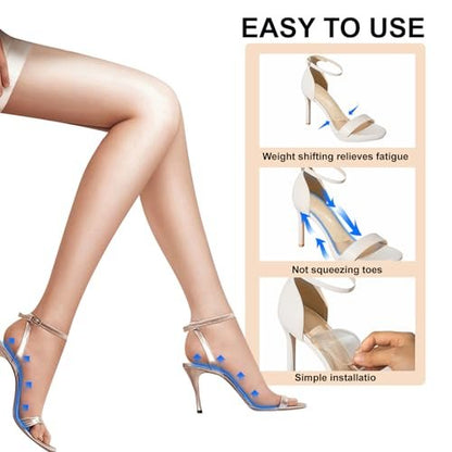 Ferseneinlagen für Frauen – Gewichtsverlagernde Einlegesohlen für High Heels, Gel-Polster zur Fußschmerzlinderung (Groß – US 10-11,5 Damenschuhe)