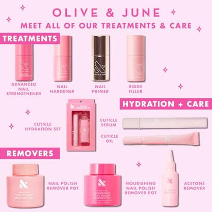 Olive & June Ridge Filler – Glättender Nagel-Basecoat gegen Rillen mit Vitamin E & Silica für eine makellose Nageloberfläche (0,46 fl oz)