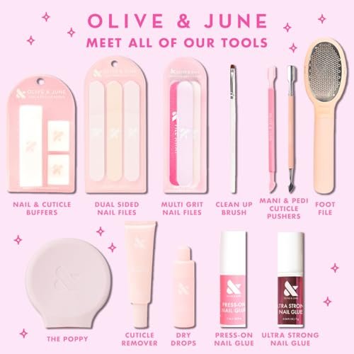 Olive & June Nagelknipser-Set | Flachkant-Knipsen für Maniküre & Pediküre | Kleiner Knipser für Fingernägel & Großer Knipser für Zehennägel | Salonqualität Nagelpflege-Werkzeuge für Maniküre & Pediküre zu Hause