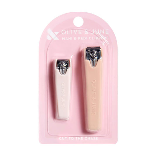 Olive & June Nagelknipser-Set | Flachkant-Knipsen für Maniküre & Pediküre | Kleiner Knipser für Fingernägel & Großer Knipser für Zehennägel | Salonqualität Nagelpflege-Werkzeuge für Maniküre & Pediküre zu Hause