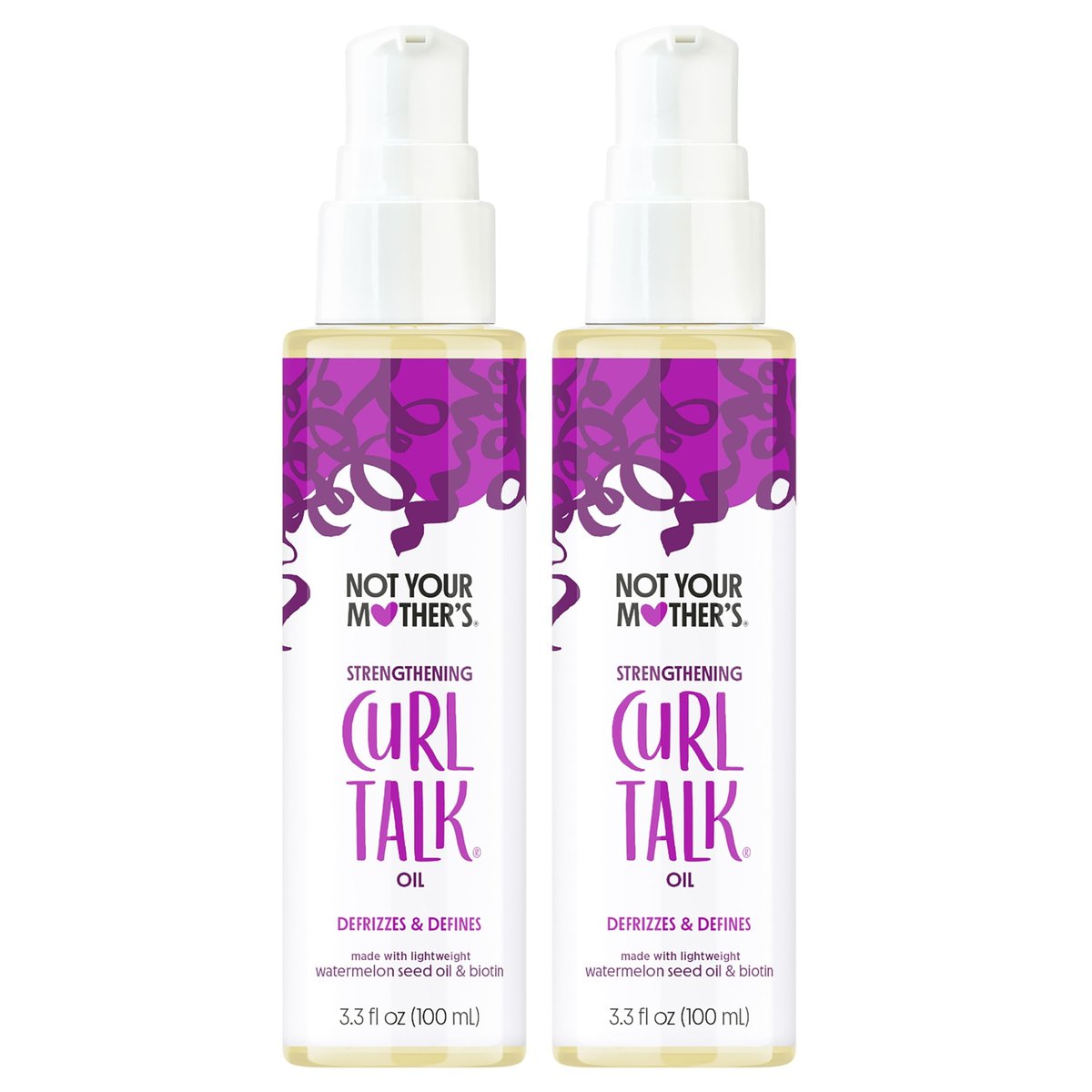 Not Your Mother's Curl Talk Stärkendes Öl (2er-Pack) - 3,3 fl oz pro Flasche - Pflegendes, Frizz-kontrollierendes und stärkendes Öl für Locken