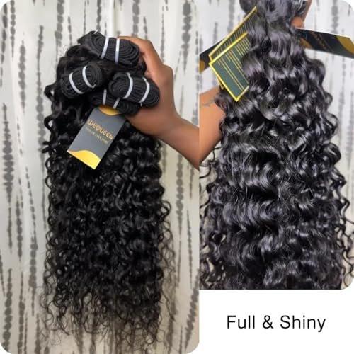 Wequeen 16A Deep Wave Water Wave Echthaar-Bundles – 100% unverarbeitetes brasilianisches Virgin Hair, Quick Weave Haarverlängerungen, 20 Zoll
