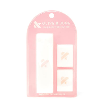 Olive & June Buffer Pack – 1 Full-Size + 2 Mini Nagelbuffer für Maniküre und Pediküre | Sanfte Multi-Grit-Buffer für Nagelhaut, Glätten & Nagelvorbereitung | Salonqualität für zu Hause