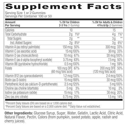 OLLY Kinder Multivitamin Gummibärchen - Gesunde Entwicklung & Immunsystem - Vitamine A, C, D, E, Bs & Zink - 100 Stück (45 Tage Vorrat)