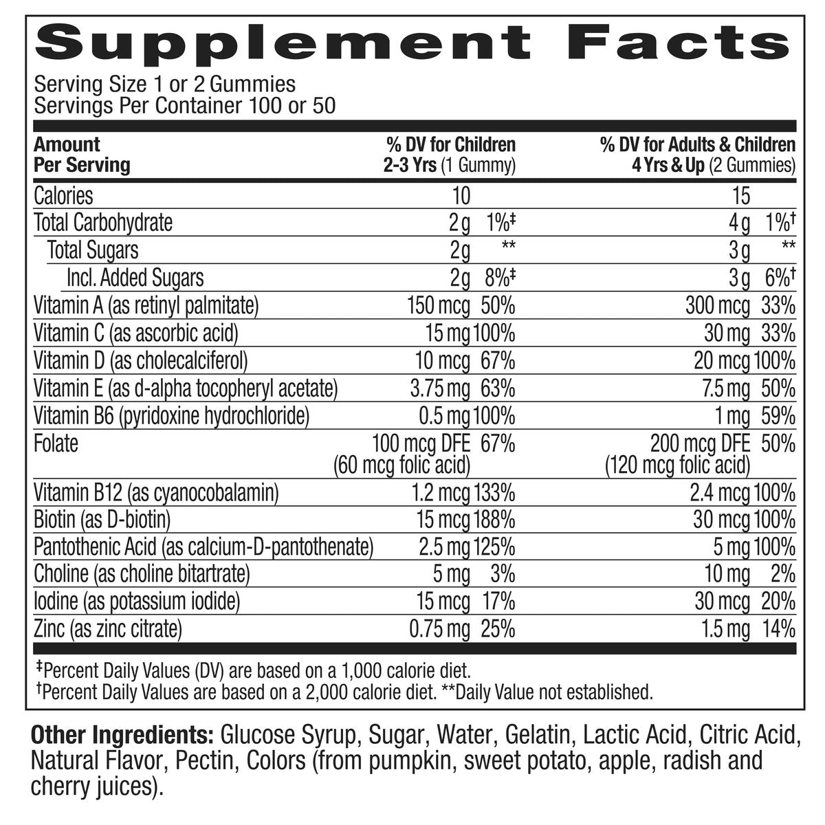 OLLY Kinder Multivitamin Gummibärchen - Gesunde Entwicklung & Immunsystem - Vitamine A, C, D, E, Bs & Zink - 100 Stück (45 Tage Vorrat)