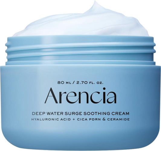ARENCIA Deep Water Surge Soothing Cream – 2,70 fl oz mit Hyaluronsäure, Cica PDRN und Ceramid