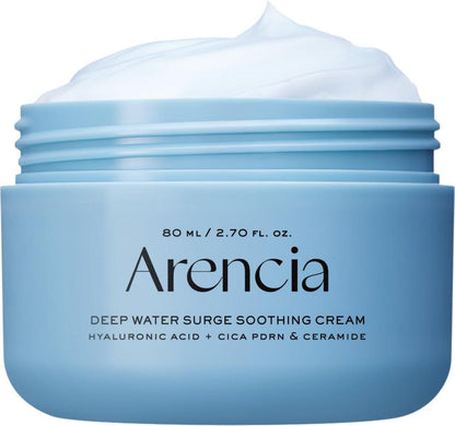 ARENCIA Deep Water Surge Soothing Cream – 2,70 fl oz mit Hyaluronsäure, Cica PDRN und Ceramid