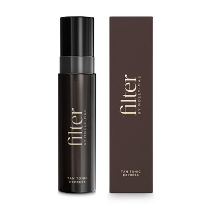 Filter by Molly-Mae Tan Tonic Express – 100ml Instant Tanning Water für Gesicht & Körper | Goldener, streifenfreier Glanz | Schnell trocknender Selbstbräuner | Trocknet in unter 60 Sekunden
