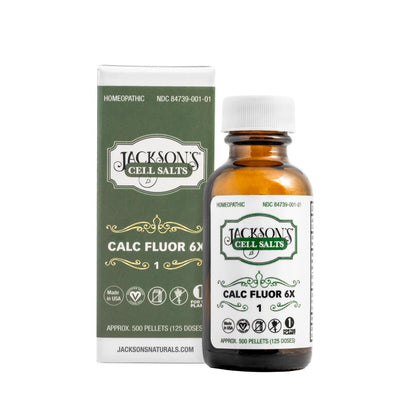Jacksons #1 Calc Fluor 6X (500 Pellet Flasche) - zertifiziert vegan, laktosefrei, Schuessler Calcarea Fluorica 6X, hergestellt in den USA (500 Pellets, Größe 30, 0,118 Zoll Durchmesser)