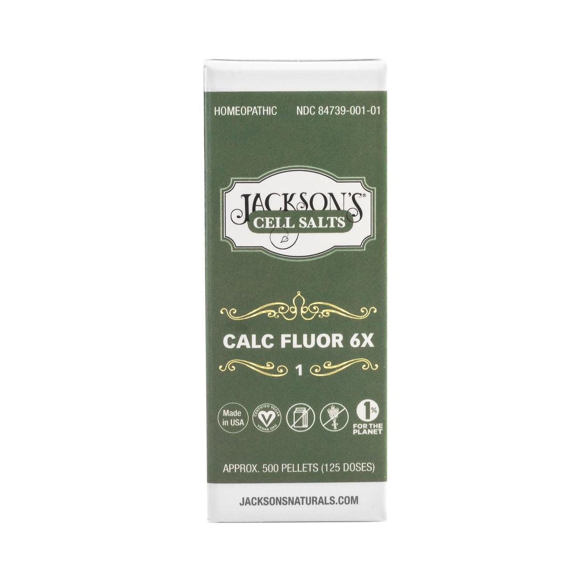 Jacksons #1 Calc Fluor 6X (500 Pellet Flasche) - zertifiziert vegan, laktosefrei, Schuessler Calcarea Fluorica 6X, hergestellt in den USA (500 Pellets, Größe 30, 0,118 Zoll Durchmesser)