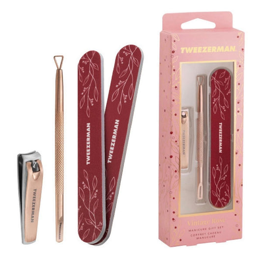 Tweezerman Vintage Rose Maniküre-Geschenkset – Hochwertiges Nagelpflegeset