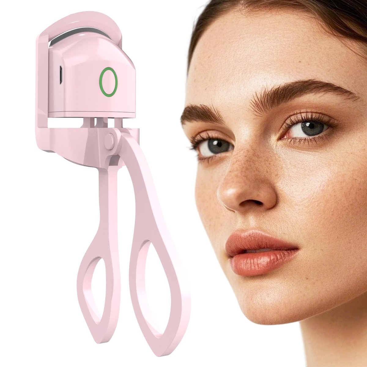 SPECIALISTTRIAN Beheizter Wimpernformer – Elektrischer Wimpernformer für natürliche, langanhaltende Locken, USB-wiederaufladbar, Damen Make-up-Werkzeug (Hellrosa)