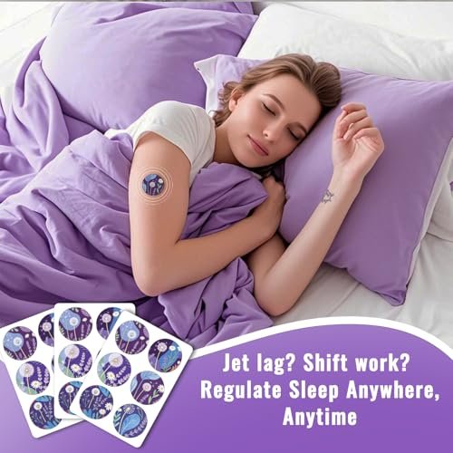 WLTHO 60ct Tiefschlaf-Pflaster für Erwachsene - Natürliche Schlafpflaster mit Baldrianwurzel, Melatonin & Magnesium, 8 Stunden Wirkung, Nicht-GVO & Tierversuchsfrei (Lila-60ct)