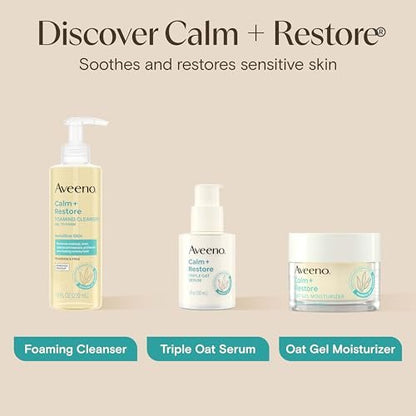 Aveeno Hautpflege-Set für empfindliche Haut: Calm + Restore Triple Oat Hydrating Facial Serum (30 ml) & Reisegröße Daily Moisturizing Cream + Prebiotic Oat (15 ml) – Duftfrei, 2-teilig