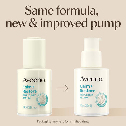 Aveeno Hautpflege-Set für empfindliche Haut: Calm + Restore Triple Oat Hydrating Facial Serum (30 ml) & Reisegröße Daily Moisturizing Cream + Prebiotic Oat (15 ml) – Duftfrei, 2-teilig