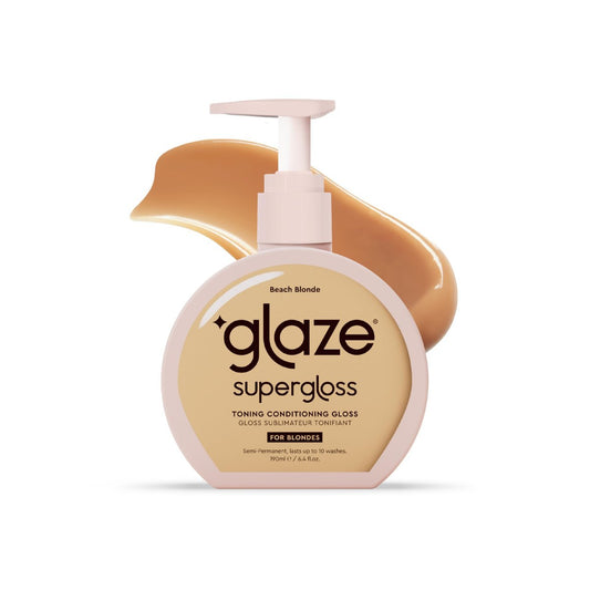 Glaze Supergloss Color Conditioning Gloss mit Dosierpumpe – Feuchtigkeitsspendender semi-permanenter Haarfarbglanz & Glanz-Boost – Für mittel- bis dunkelblondes Haar – 190 ml – Warmblond