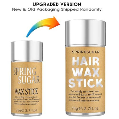 Slick Back Haarbürste & Haarwachs-Stick Set für Slick Back – Wildschweinborstenbürste für glattes, kontrolliertes Haar, fliegende Haare & Babyhaare – Slick-Back-Bürste für Frauen, Tänzer, Cheerleader
