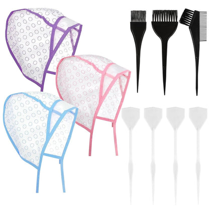 Fadayunn Highlight Cap Set – 9-teiliges Profi-Highlighting-Set mit Haarfärbekappe, Haken und Pinsel für Salon und Zuhause