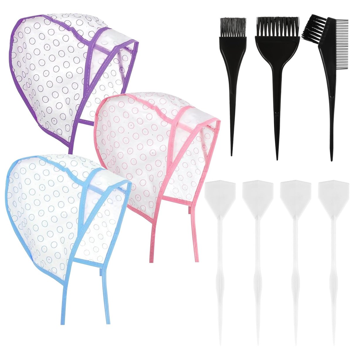 Fadayunn Highlight Cap Set – 9-teiliges Profi-Highlighting-Set mit Haarfärbekappe, Haken und Pinsel für Salon und Zuhause