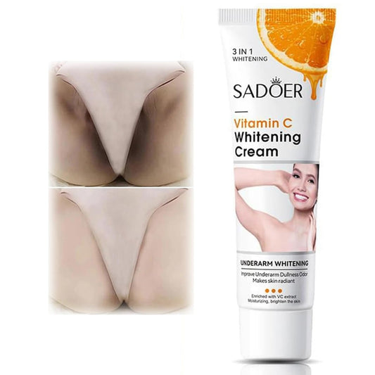 Hautaufhellende Creme für den Körper, Fleckenentferner für intime Bereiche, Bleich- und Bikinicreme mit Vitamin C