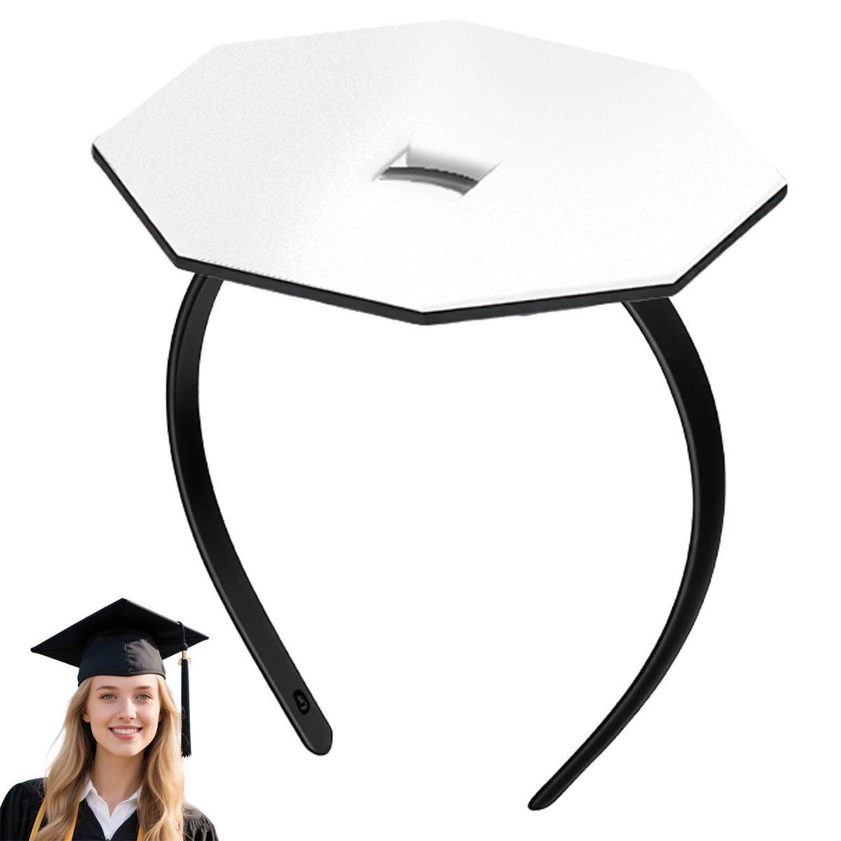 SARATA 2026 Abschlusskappe-Stirnband – Sicherer Halt für Kappe und Frisur, Accessoire für Absolventen, Studentinnen, Damen – Schwarz