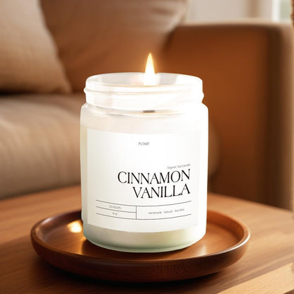 Putart Zimt Vanille Kerzen für Zuhause, Duftkerze, natürliches Sojawachs, Aromatherapie, ungiftig, stark duftend mit ätherischen Ölen, Raumduft Stressabbau, Geschenk für Frauen & Männer 9oz