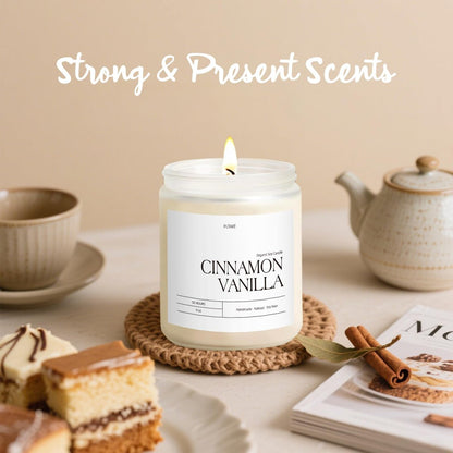 Putart Zimt Vanille Kerzen für Zuhause, Duftkerze, natürliches Sojawachs, Aromatherapie, ungiftig, stark duftend mit ätherischen Ölen, Raumduft Stressabbau, Geschenk für Frauen & Männer 9oz