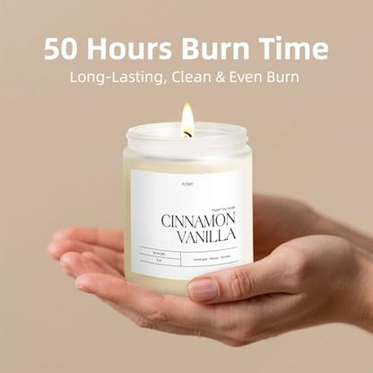 Putart Zimt Vanille Kerzen für Zuhause, Duftkerze, natürliches Sojawachs, Aromatherapie, ungiftig, stark duftend mit ätherischen Ölen, Raumduft Stressabbau, Geschenk für Frauen & Männer 9oz