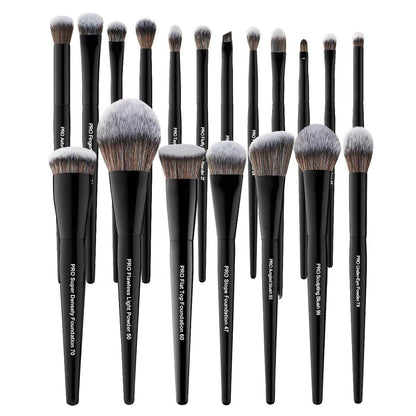Bueart Design 19-teiliges professionelles Make-up-Pinselset mit Beschriftung – Großer Foundation-Puder, Contour, Concealer, Lidschatten, Rouge, Eyeliner – Premium-Synthetikhaar, vegan & tierversuchsfrei