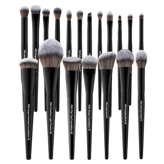 Bueart Design 19-teiliges professionelles Make-up-Pinselset mit Beschriftung – Großer Foundation-Puder, Contour, Concealer, Lidschatten, Rouge, Eyeliner – Premium-Synthetikhaar, vegan & tierversuchsfrei