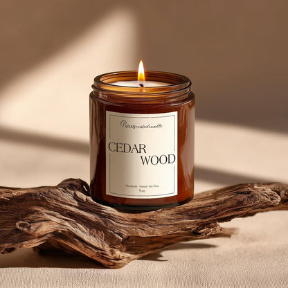Putart Zedernholz-Kerzen für Zuhause Duftend, Natürliche Soja-Aromatherapie, Ungiftige Kerzen mit Langanhaltendem Duft & Sauberem Abbrand, Luxus-Glas-Kerzen Geschenk für Frauen, Männer, Wohnkultur 9 Unzen
