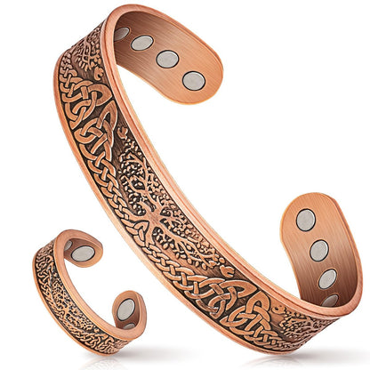Mahnco Kupferarmband für Männer & Frauen, 12-fache Stärke Magnetarmband & Lymphdrainage-Ring für Herren, 100% massives reines Kupfer Schmuck Geschenk