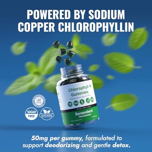 Benevolent Nourishment Chlorophyll Gummies – Detox, Immununterstützung & innerer Deodorant, 60 Stück