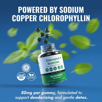 Benevolent Nourishment Chlorophyll Gummies – Detox, Immununterstützung & innerer Deodorant, 60 Stück