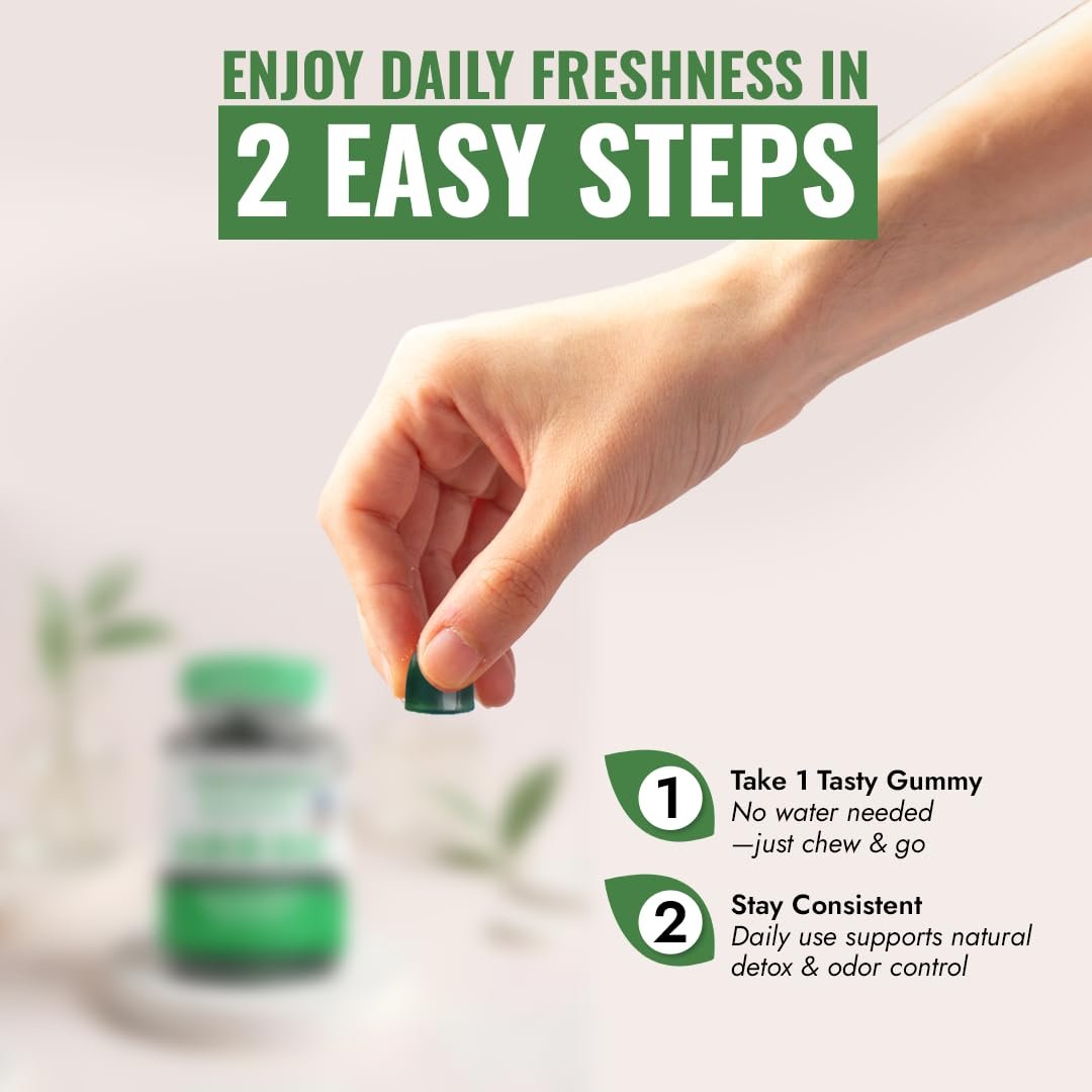 Benevolent Nourishment Chlorophyll Gummies – Detox, Immununterstützung & innerer Deodorant, 60 Stück