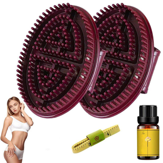 Meridian-Bürstenmassage-Set – 2-teilige Massagebürste für Ganzkörper-SPA-Massage, Akupressur-Meridian, Kopfhautmassage, Entspannungskamm