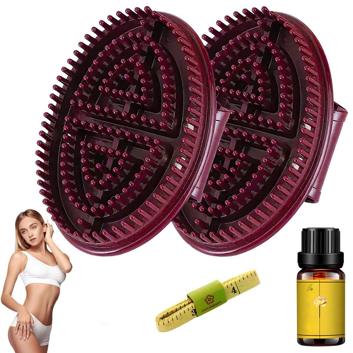 Meridian-Bürstenmassage-Set – 2-teilige Massagebürste für Ganzkörper-SPA-Massage, Akupressur-Meridian, Kopfhautmassage, Entspannungskamm