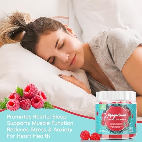 AFXMATE Magnesium Glycinat Gummis 400 mg – 90 Stück, Zuckerfrei, mit Glycinat & Malat, L-Theanin, Ashwagandha, Zink, Vitamin B6 & D3 – Unterstützt Entspannung & Schlaf
