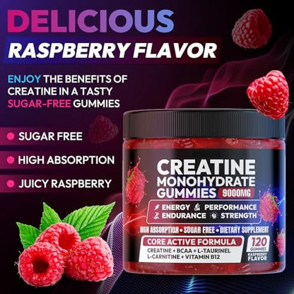 Cytona Creatine Gummies Monohydrate Komplex – Pre-Workout für Männer & Frauen, mit L-Taurin, BCAA 2:1, B12/B6 für Muskelunterstützung, Kraftsteigerung, Energie-Boost – 120 Stück