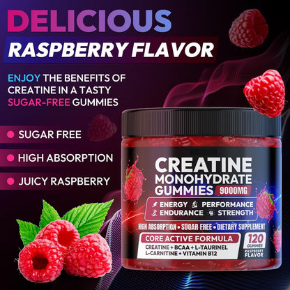 Cytona Creatine Gummies Monohydrate Komplex – Pre-Workout für Männer & Frauen, mit L-Taurin, BCAA 2:1, B12/B6 für Muskelunterstützung, Kraftsteigerung, Energie-Boost – 120 Stück