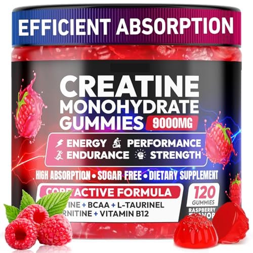 Cytona Creatine Gummies Monohydrate Komplex – Pre-Workout für Männer & Frauen, mit L-Taurin, BCAA 2:1, B12/B6 für Muskelunterstützung, Kraftsteigerung, Energie-Boost – 120 Stück
