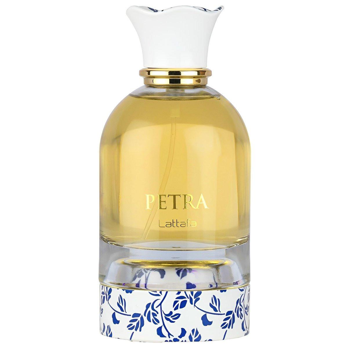 Lattafa Petra Eau de Parfum – Fruchtig, Gourmand, Blumig, Moschus – Langanhaltender Duft für Unisex, 100 ml