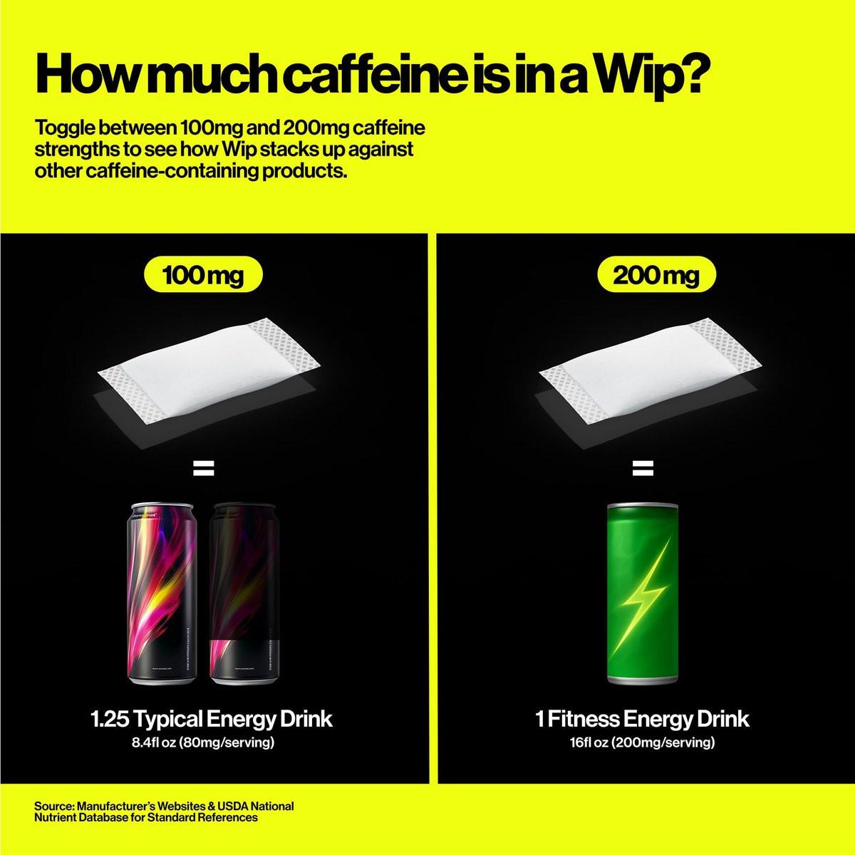Wip Energy Pouches | 200 mg natürliches Koffein | Vitamine und Mineralien | Sauerkirsche | 15 Beutel pro Dose | 1 Dose
