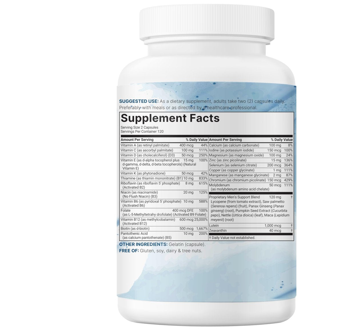 Micro Ingredients Reines methyliertes Multivitamin für Männer, 240 Kapseln | 30 essentielle Nährstoffe mit aktiviertem B-Komplex & Methylfolat + Sägepalme, Ginseng, Maca, Lycopin, Vitamin D3 & Zink