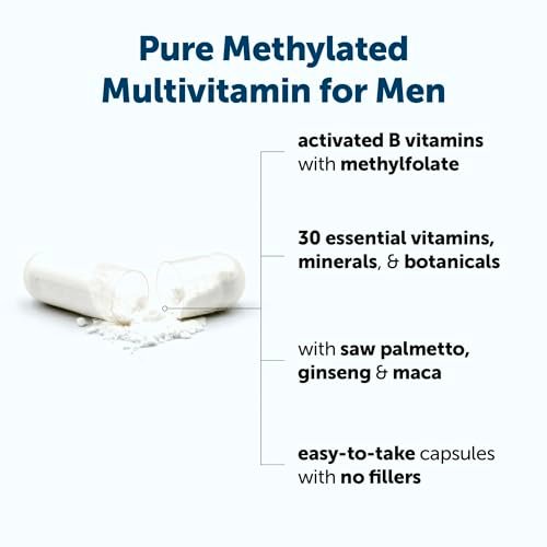 Micro Ingredients Reines methyliertes Multivitamin für Männer, 240 Kapseln | 30 essentielle Nährstoffe mit aktiviertem B-Komplex & Methylfolat + Sägepalme, Ginseng, Maca, Lycopin, Vitamin D3 & Zink