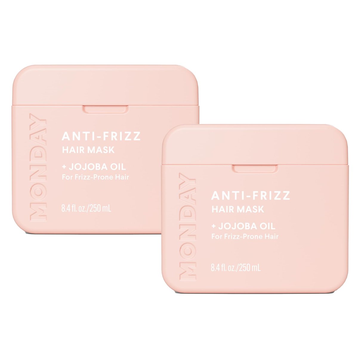 MONDAY HAIRCARE Anti-Frizz Haarmaske mit Sheabutter, Jojoba, Kokos- & Mandelöl für frizzanfälliges Haar 250 ml (Doppelpack)