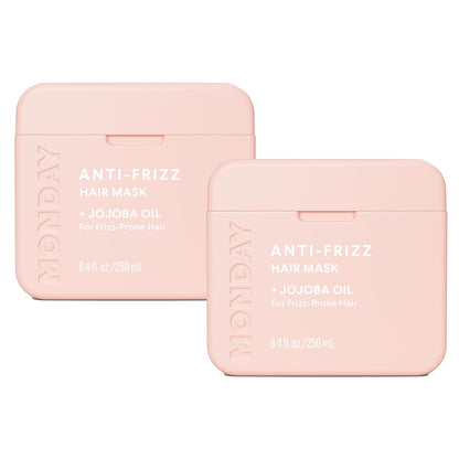 MONDAY HAIRCARE Anti-Frizz Haarmaske mit Sheabutter, Jojoba, Kokos- & Mandelöl für frizzanfälliges Haar 250 ml (Doppelpack)