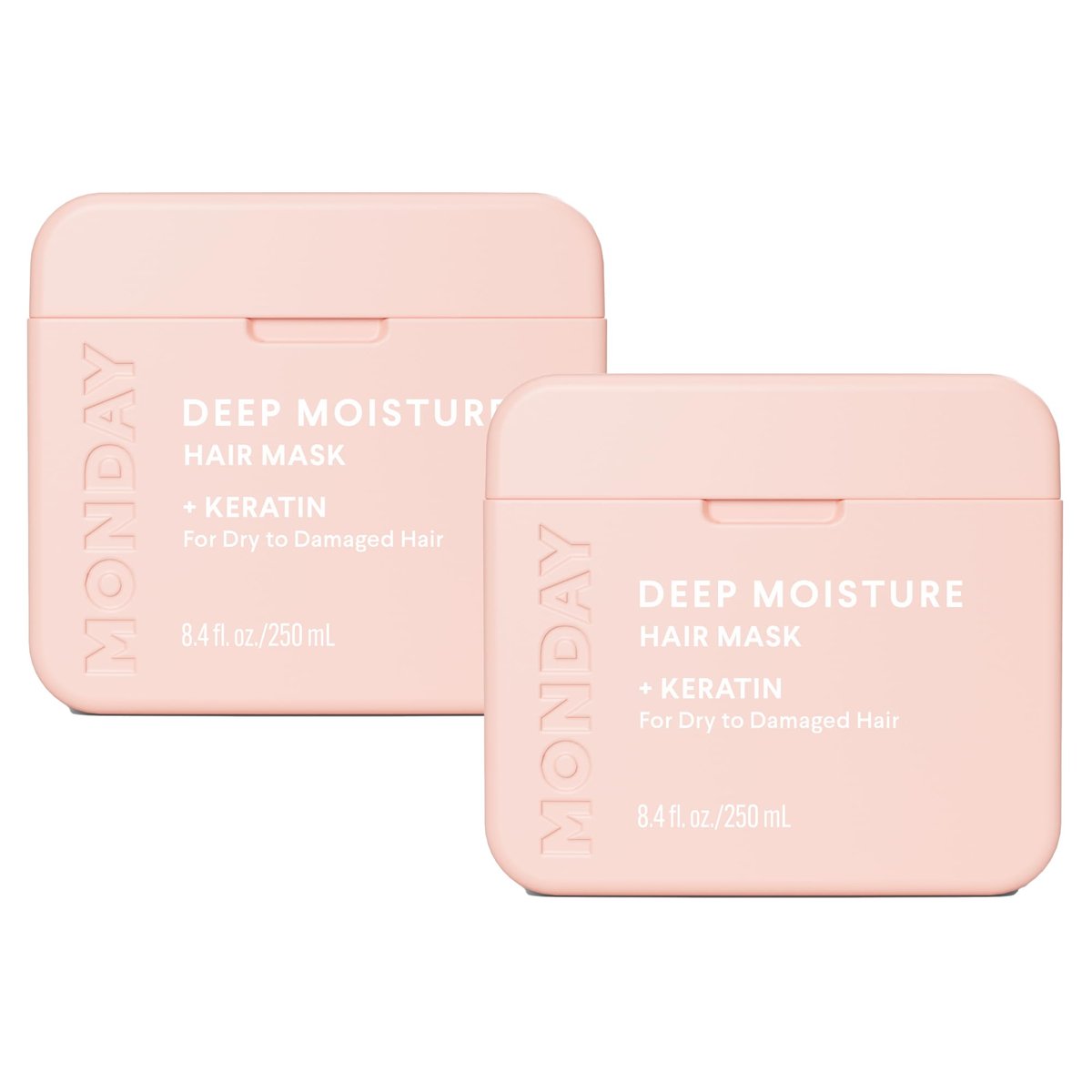 MONDAY HAIRCARE Tiefenfeuchtigkeit Haarmaske mit Keratin, Arganöl, Sheabutter & Kokosöl für trockenes bis geschädigtes Haar 250 ml (Doppelpack)